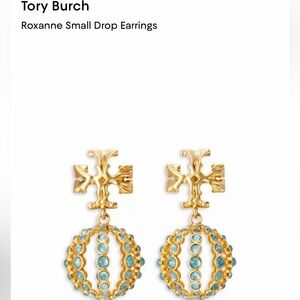 New💕Tory Burch Gold and Turquoise Orb Drop Earrings
